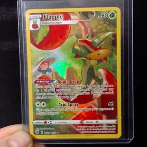 POKEMON-FLAPPLE full art rare Holographic card.Perfect Condition.TG02/TG130